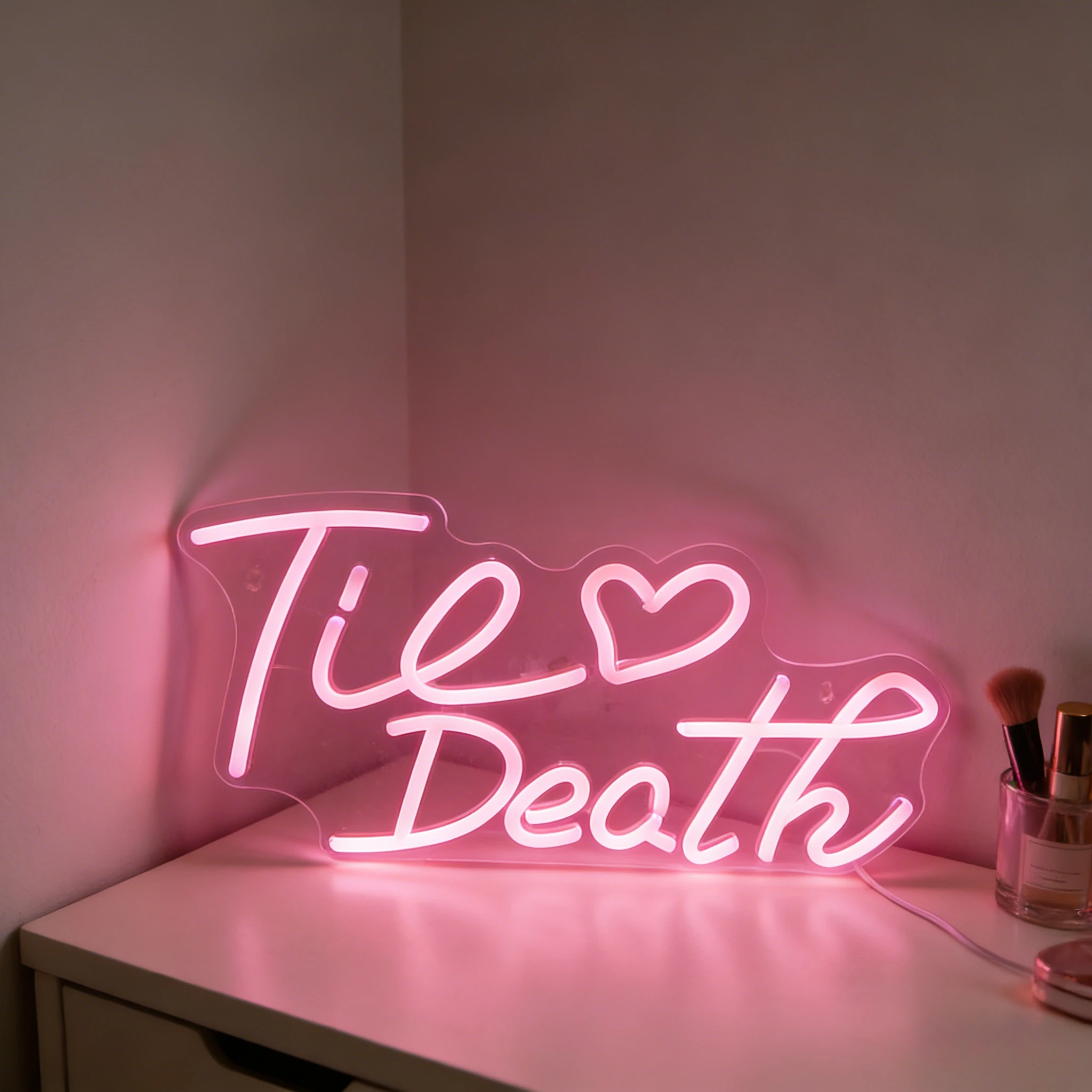 

Неоновая LED-вывеска «До Смерти» с USB-питанием, регулируемая, для свадьбы, девичника, вечеринки, декора стен спальни