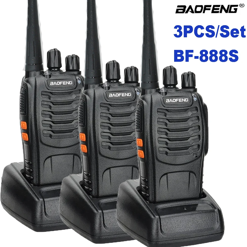 3Pcs Walkie Talkie Professional Radio Baofeng BF-888S 16 Channel Communication Handheld Intercom Communicator Transceiver