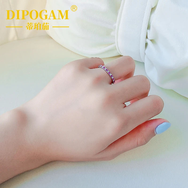 

Кольцо из чистого серебра S925 с переплетенным муассанитом, кольцо из чистого серебра с розовым бриллиантом, кольцо с синим и белым бриллиантом, изысканное кольцо в сложенном виде