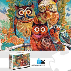 1000 Pieces Owl Oil Painting Jigsaw Puzzle Home Decor Adults Puzzle Games Family Fun Floor Puzzles Educational Toys for Kids