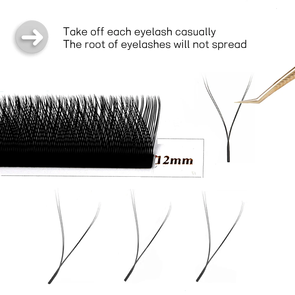 MAIXIAOQI-YY Shape Eyelashes Extension Supplies, Triple Tips, Hand Woven, Premium, Soft, Light, Natural, Mesh Net, Cross Lash, Maquiagem