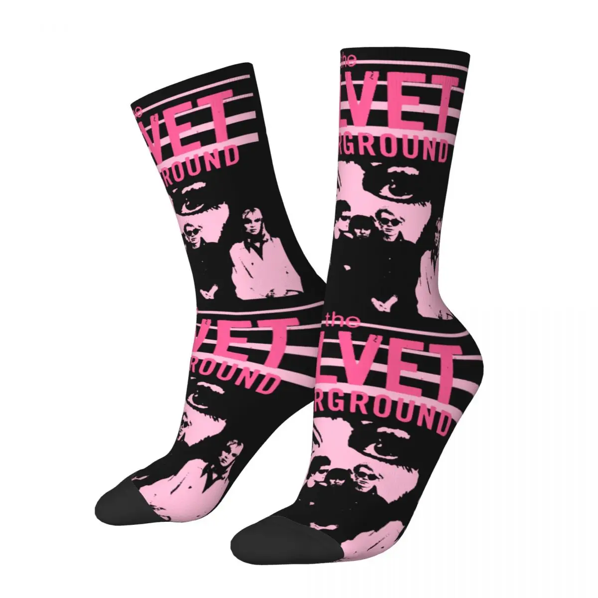 

Retro The Velvet Underground Basketball Socks Polyester Middle Tube Socks for Unisex