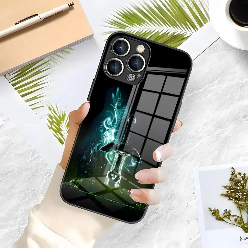 

Чехол для телефона Game L-Legends Of The Z-Zelda для IPhone 16 Pro Max 15 14 13 Mini 12 Pro 11 XS Max 7 8 Plus, черный стеклянный чехол