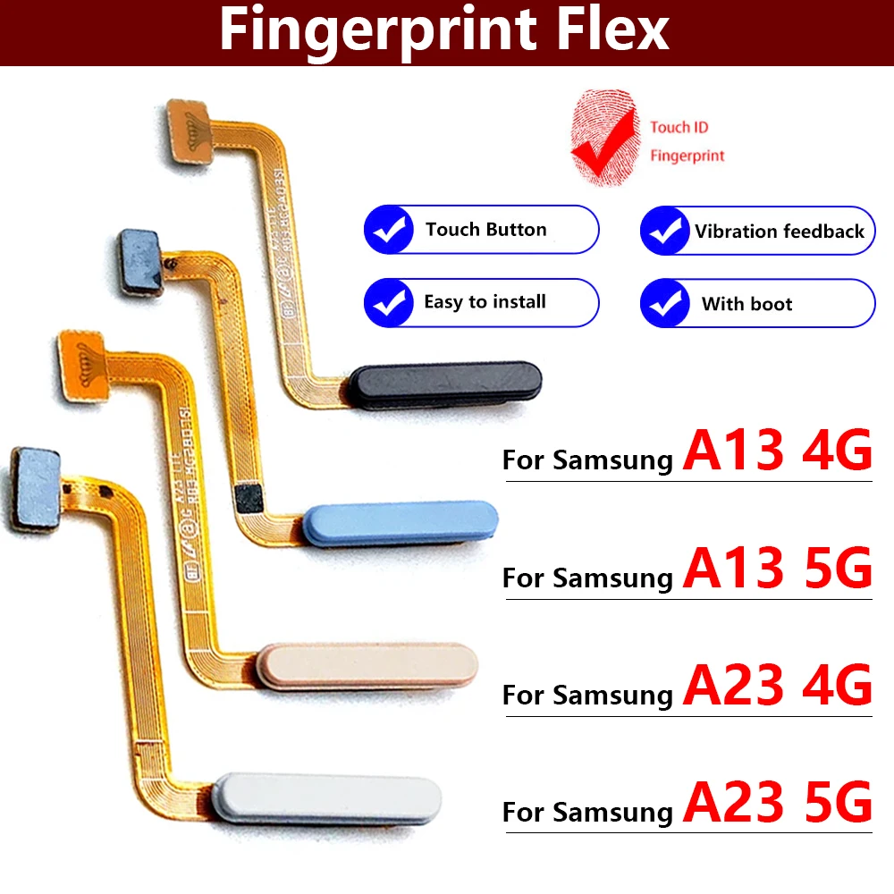 

New Fingerprint Sensor Home Return Key Menu Button Flex Ribbon Cable For Samsung A13 4G A135F / A13 5G A136B / A23 4G 5G