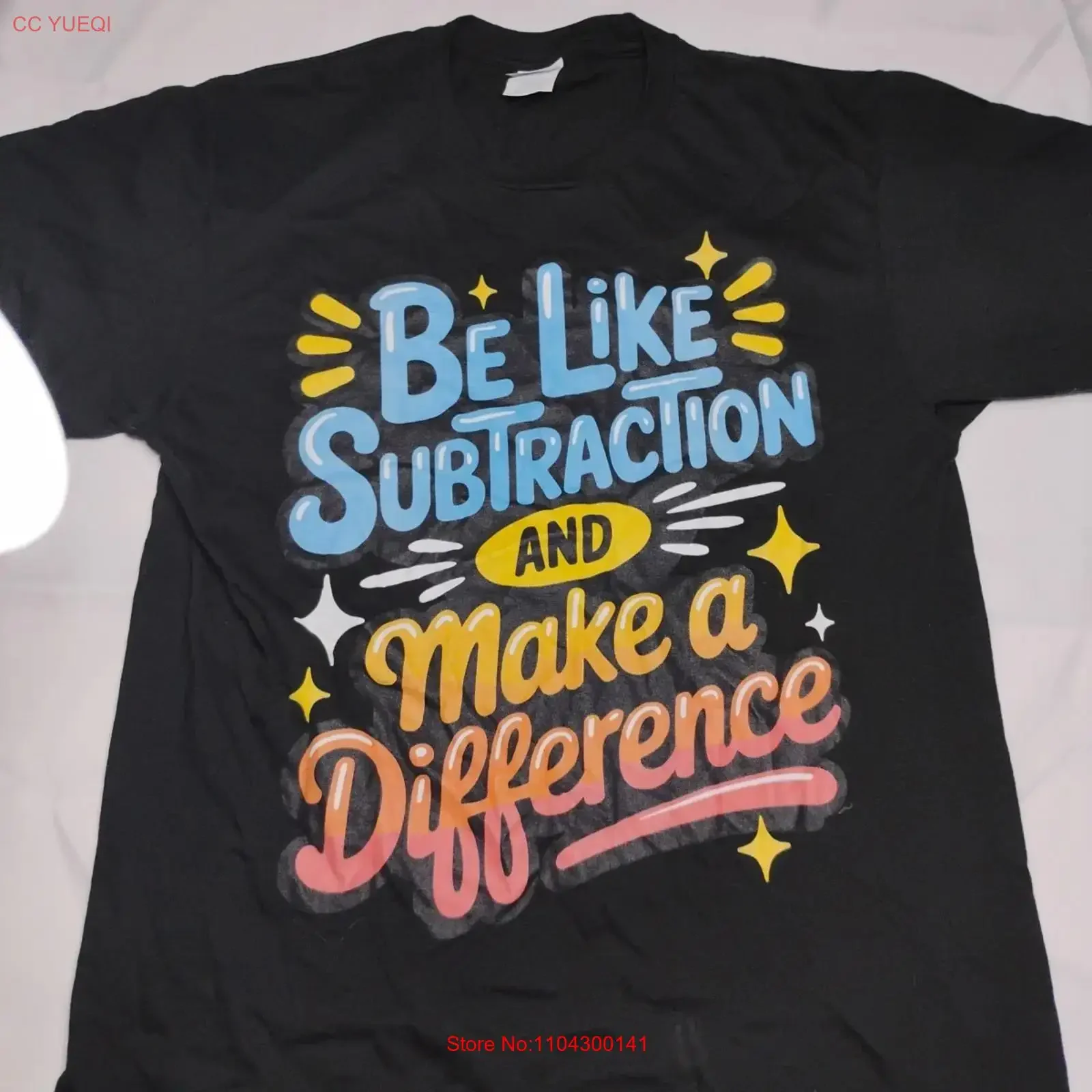 Be Like Subtraction And Make A Difference T shirt Medium vintage Washed Stretched homme Soft Casual Breathable Versatile