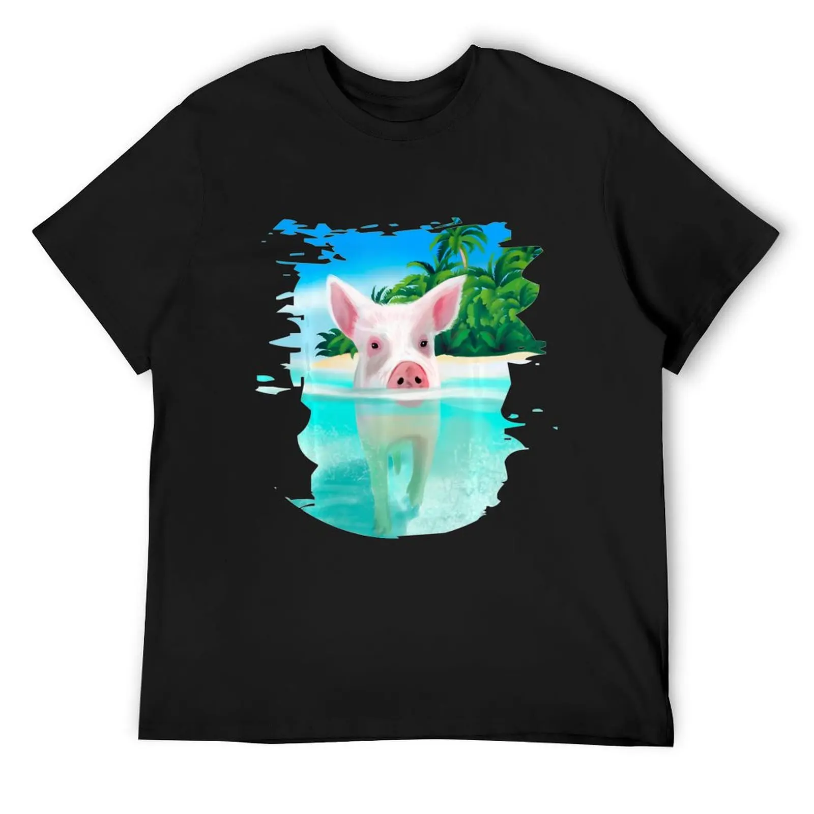 

Bahamas Swimming Pigs Pig Swim Beach Holidays T-Shirt blacks vintage graphic tee mens graphic t-shirts big and tall