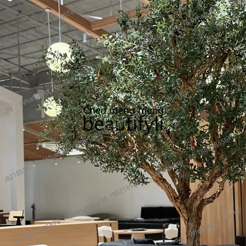 Simulated olive tree Large floor-to-ceiling green plants Indoor and outdoor landscape decoration False tree Nordic style