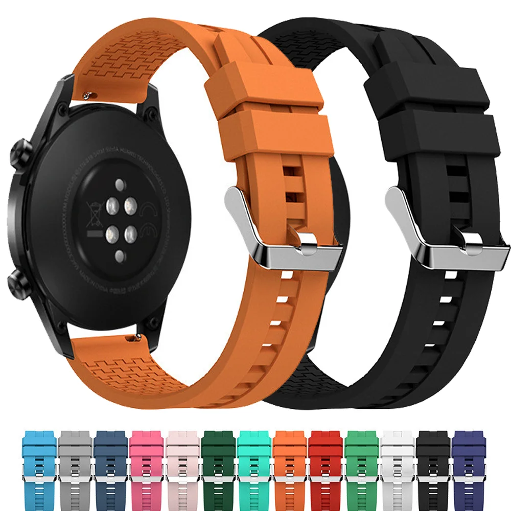 20mm/22mm watch strap For Samsung Galaxy watch 6-4-Classic/5 Pro Active 2 40/44mm Silicone bracelet for Huawei GT 4-2-3 pro band