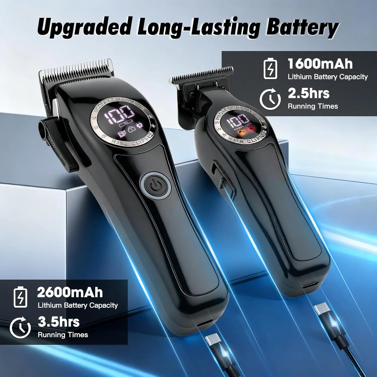 2026 New Upgrade Professional Hair Clippers Men And Beard Trimmer For Men,Cordless Barber Clippers Set, Electric T-Blade Haircut