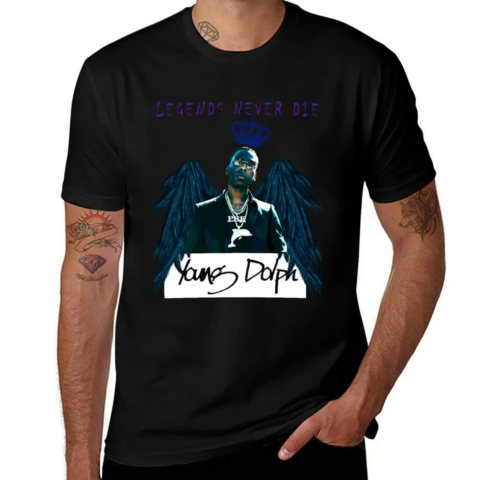 

Young Dolph legends never die T-Shirt plus size clothes baggy shirts plus size tops Aesthetic clothing mens tall t shirts