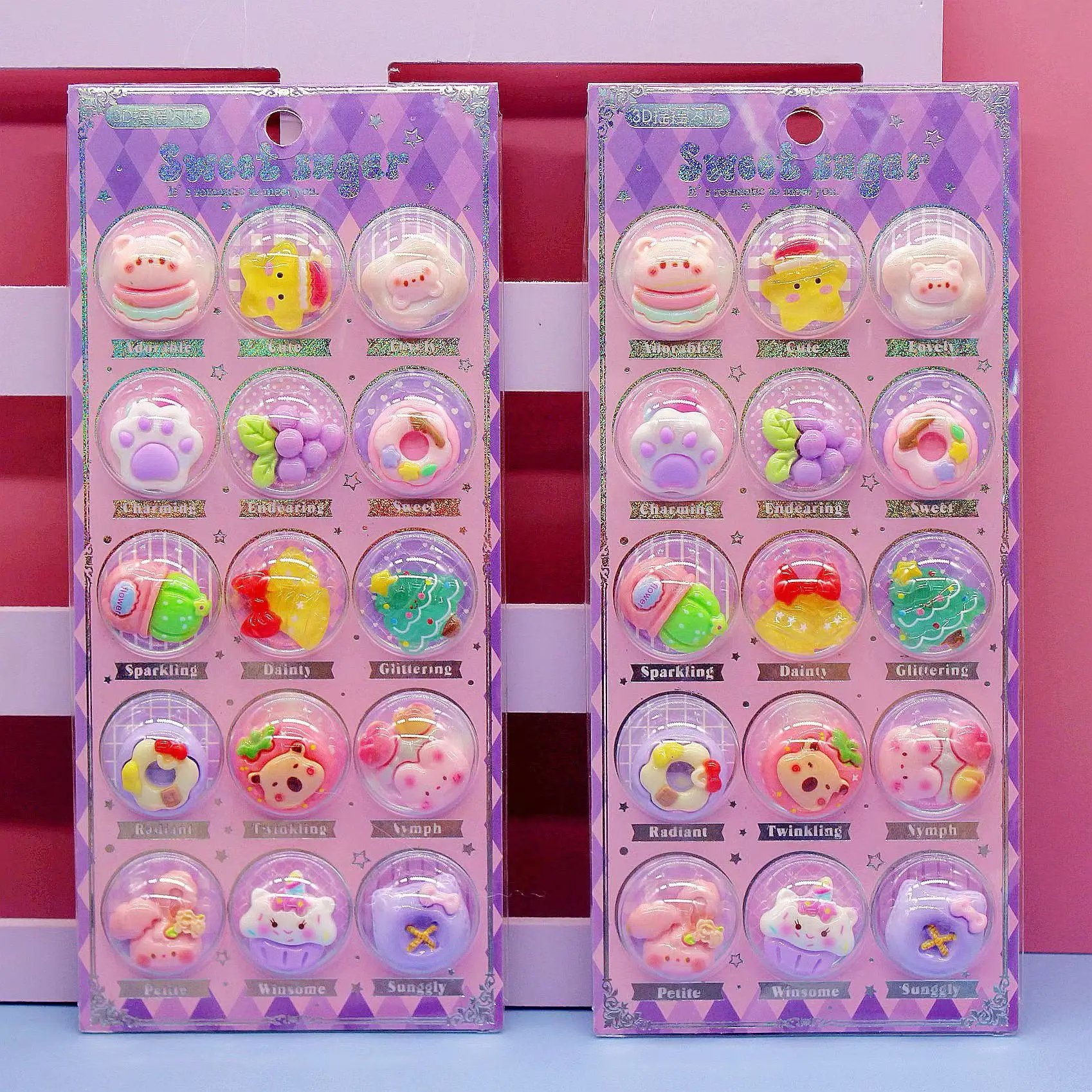 Shimmering Glitter Diamond Stickers 3D Stereo Shaker Phone Case Decoration Stickers Children's Reward Stickers