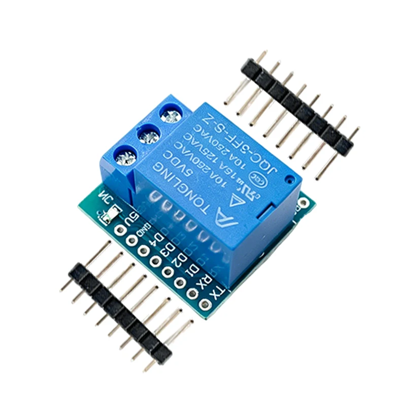 D1 Mini 1 Channel 5V Relay Module 0-3.3V IO Trigger 10A 250VAC Load Compatible With Arduino ESP8266 Support OTA Wireless Upgrade