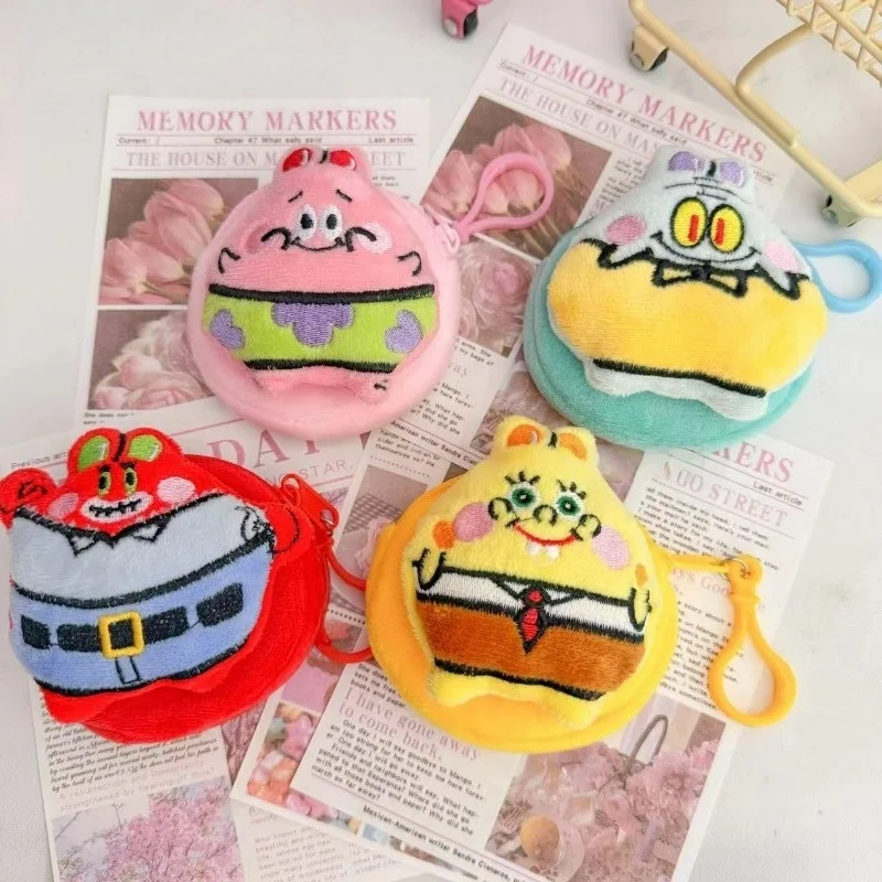 アニメスポンジボボイスクエアパンツぬいぐるみコインケースミニ収納キーホルダー新スタイル創造性かわいいキュートニッチおしゃれ