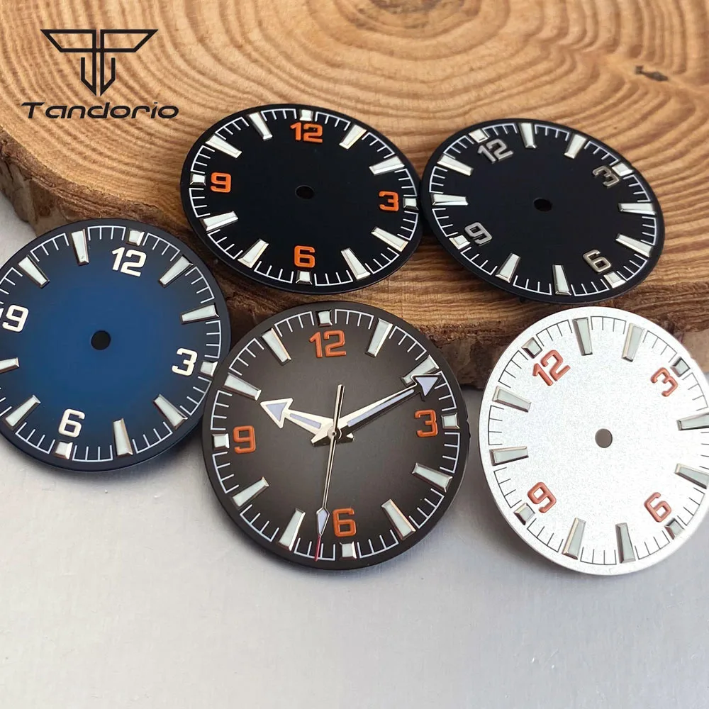29mm Black/Blue/Grey/White Watch Dial Face 3/6/9/12 Markers Fit NH35 NH36 NH38 Miyota8215 8205 821A DG2813 ETA2824 PT5000 ST2130
