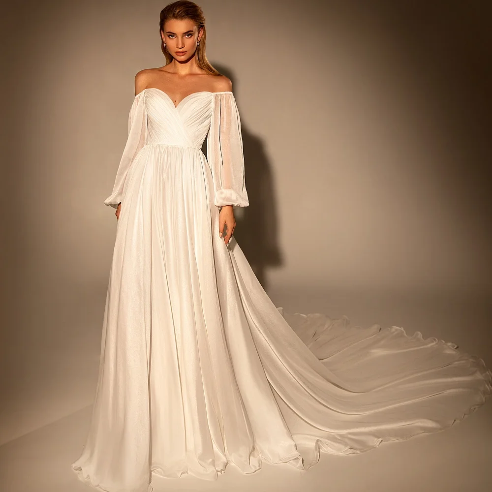 Qcenkeren Classic Vestidos de novia Simple Wedding Dresses A-Line Off The Shoulder Elegant Bridal Gowns For Sexy Women 2024