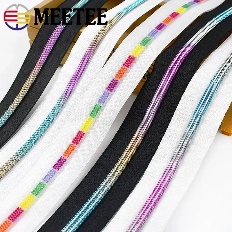 5Meters 5# Nylon Zipper Tape By The Meter Plastic Zippers Slider Decorative Zip Pulls Repair Kit Sewing Closures DIY Accessories