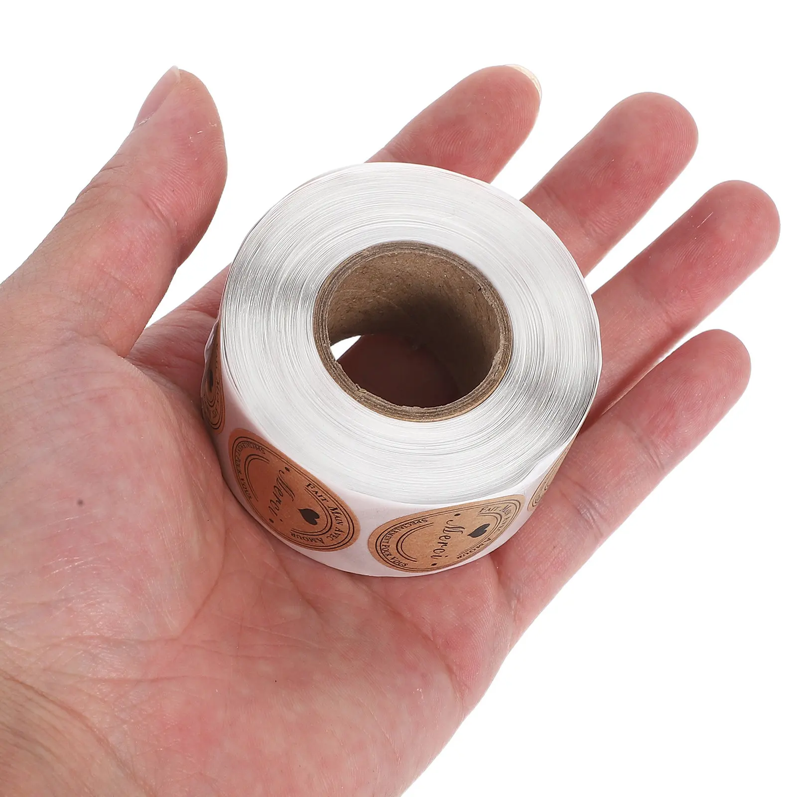 

2 рулона круглых наклеек из крафт-бумаги с французским дизайном, самоклеящиеся этикетки для упаковки товаров малого бизнеса, подарочной упаковки и праздничных мероприятий