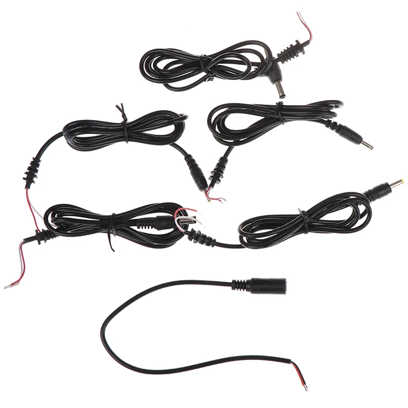 High Quality 1PCS  2.5*0.7/3.5*1.35/4.0*1.7/5.5*2.1mm Black  Adapter output power cord DC male plug cable