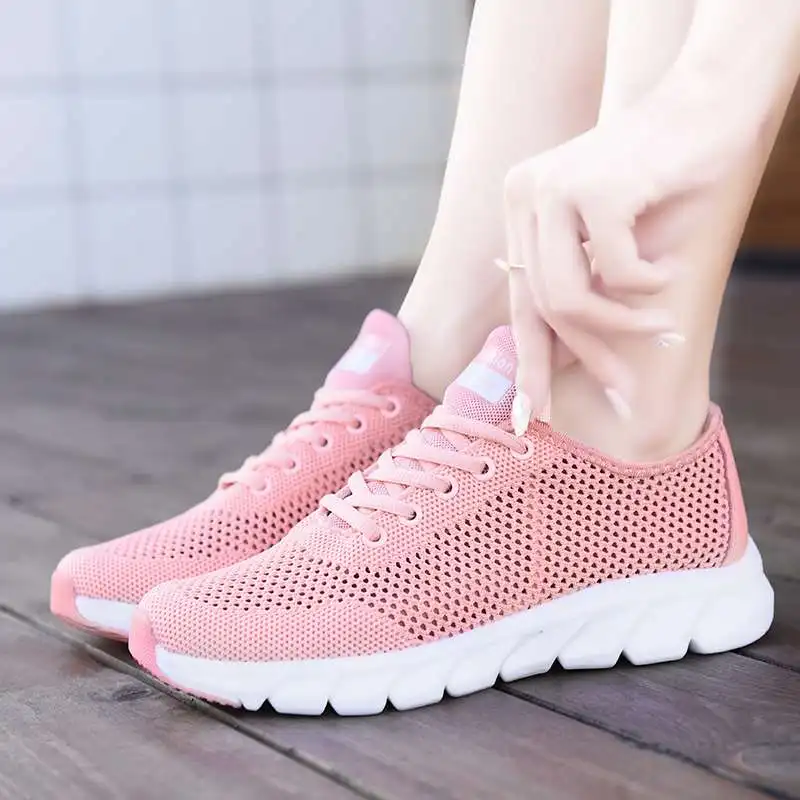 Mesh Women Sneakers Breathable Flat Shoes Women Lightweight Sports Shoes Non-slip Running Footwear Zapatillas Mujer Casual