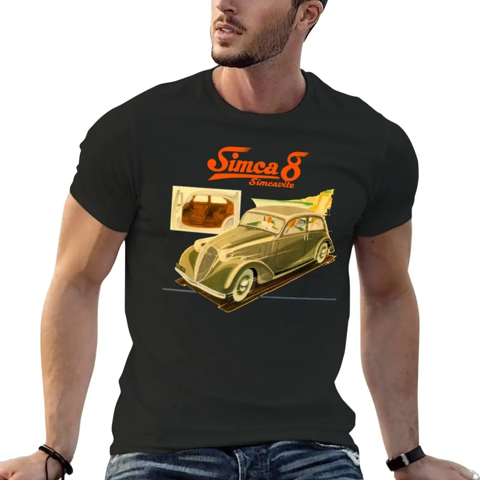 SIMCA 8 - ADVERT T-Shirt cotton graphic tees graphic t shirts customs design your own rapper graphic tees shirts men