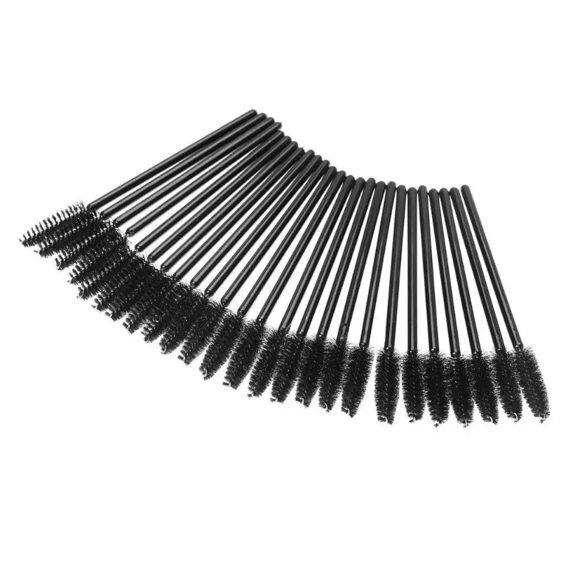 100 Black Disposable Mink Eyelashes Mini Brushes Mascara Applicators Lashes Makeup Brush Beauty Tools