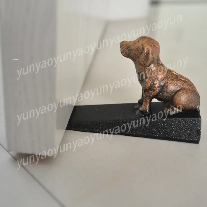 Cast Iron Cartoon Anti-collision Door Stop Windproof Garden Decor Creative Shape