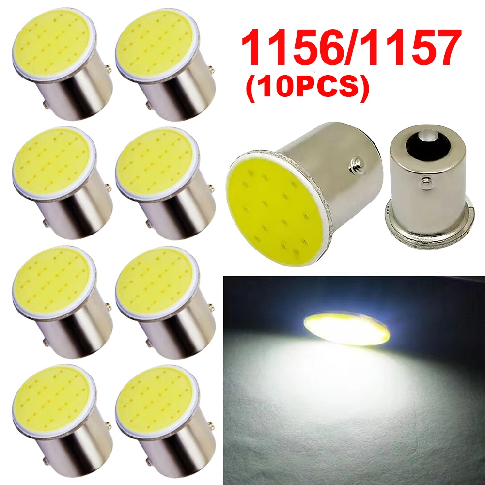 10Pcs Reverse Turn Signal Light LED COB 12 SMD 1156 BA15S 1157 BAY15D Canbus Car LED Reversing Light 180LM Stop Brake Lamp 6000K