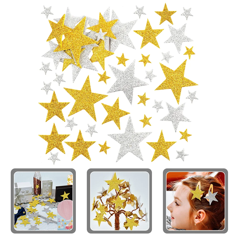 200 Pcs Star Stickers Christmas Decorations Delicate for Children Stars Eva Colored Shiny Kids Decals Five-pointed