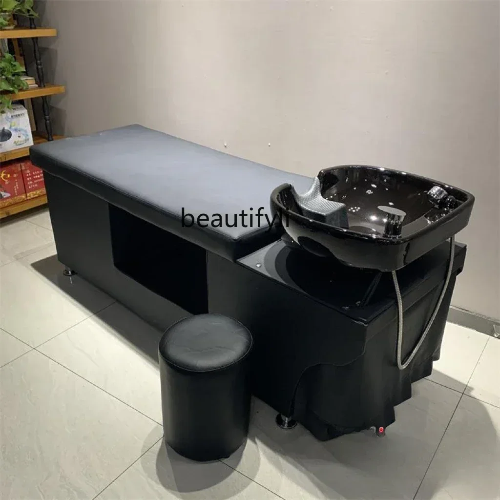 

High-End Barber Shop Hair Salon Shampoo Chair Hair Salon Thai Corpse Pose Massage Shampoo Bed Shampoo Chair Ceramic Basin