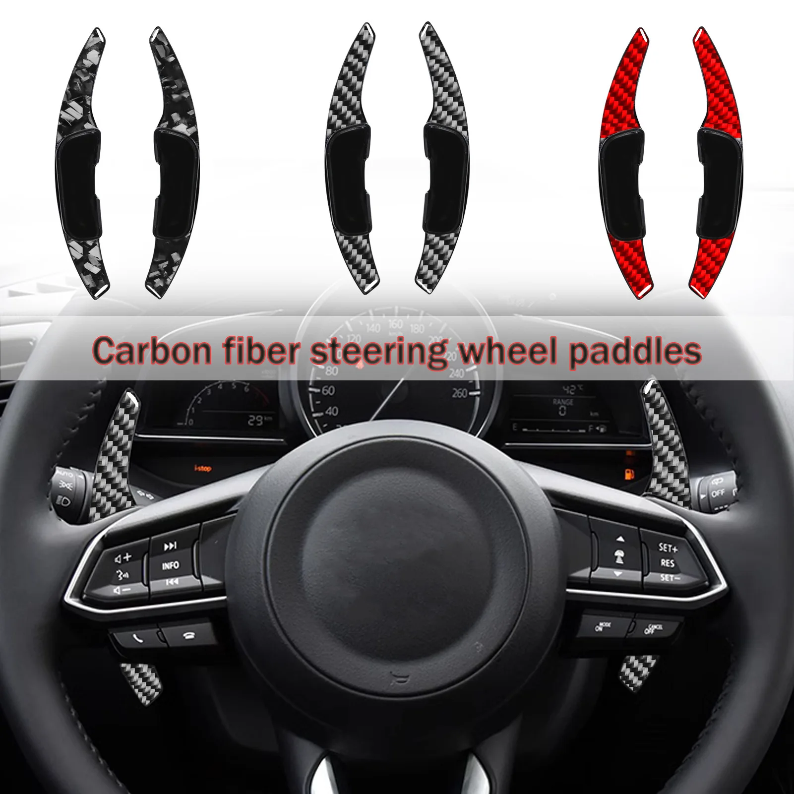 

For Mazda 3 Axela carbon fiber shift paddles steering wheel CX30 modified interior parts