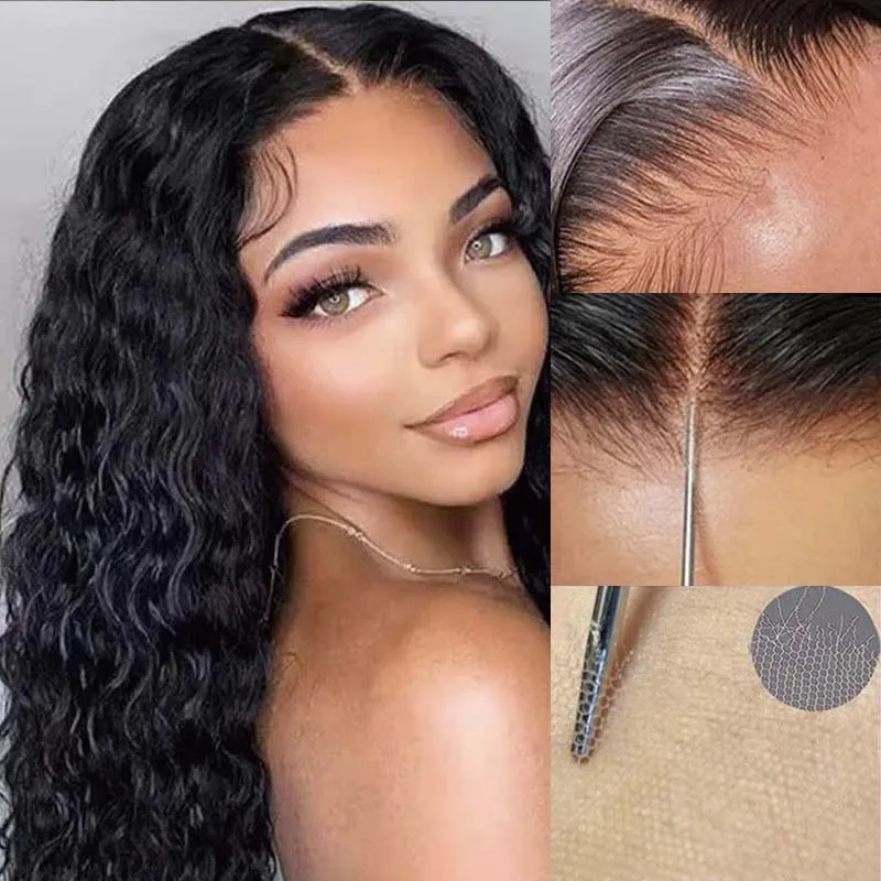 36 38 inch HD Lace Wigs Deep Wave Lace Frontal Brazilian Remy Human Hair 13x4 HD Skinlike Lace Front Wig  5x5 Closure Curly Wig