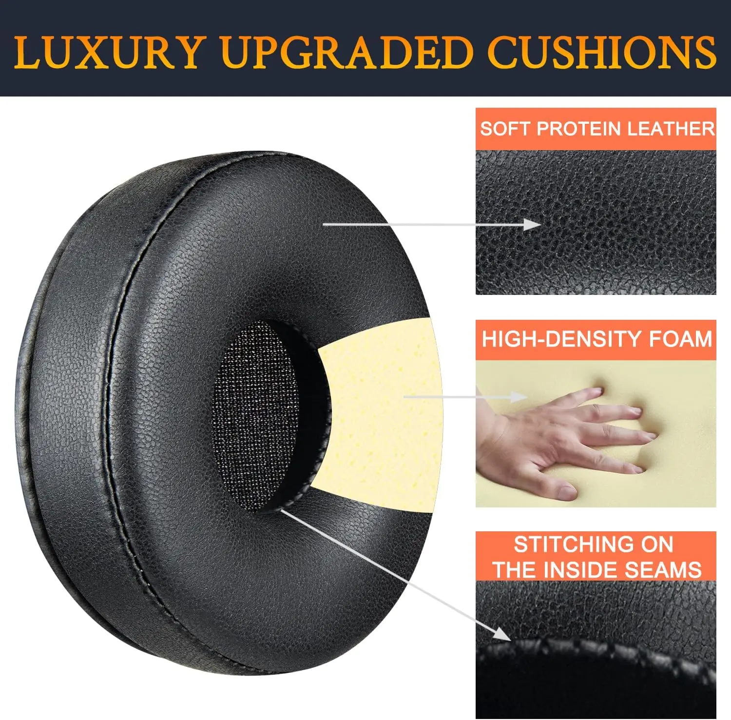 Replacement Earpads for Skullcandy Cassette On-Ear Wireless Headphones Ear Pads Cushions Cooling Gel & Protein Storage Case Bag