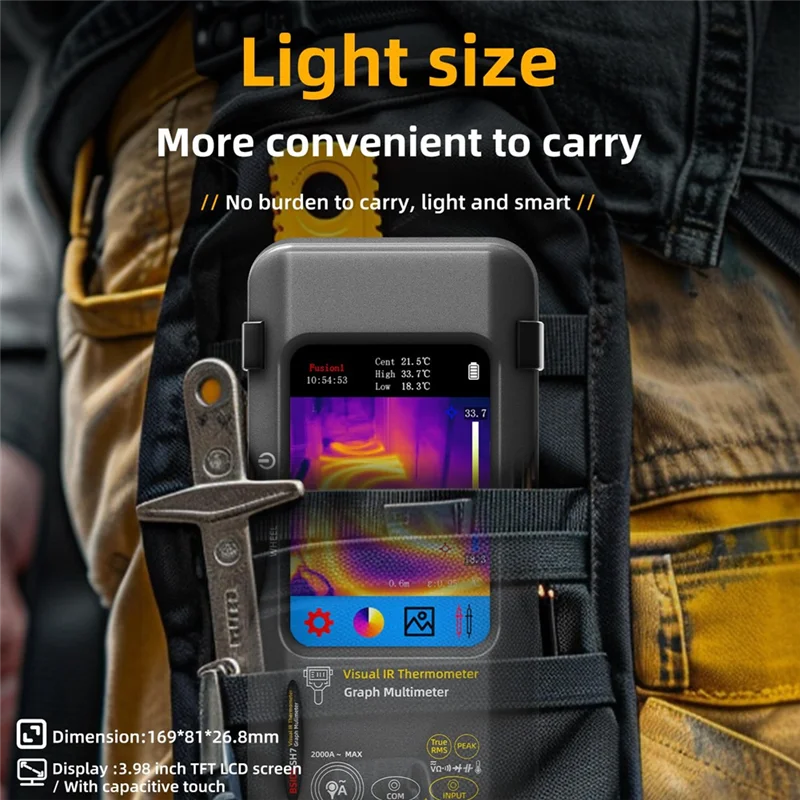 AT05-Thermal Imaging Camera Ranging Tester 320× 320 Resolution 25Hz Infrared Thermal Camera Multimeter 15 Thermal Palettes