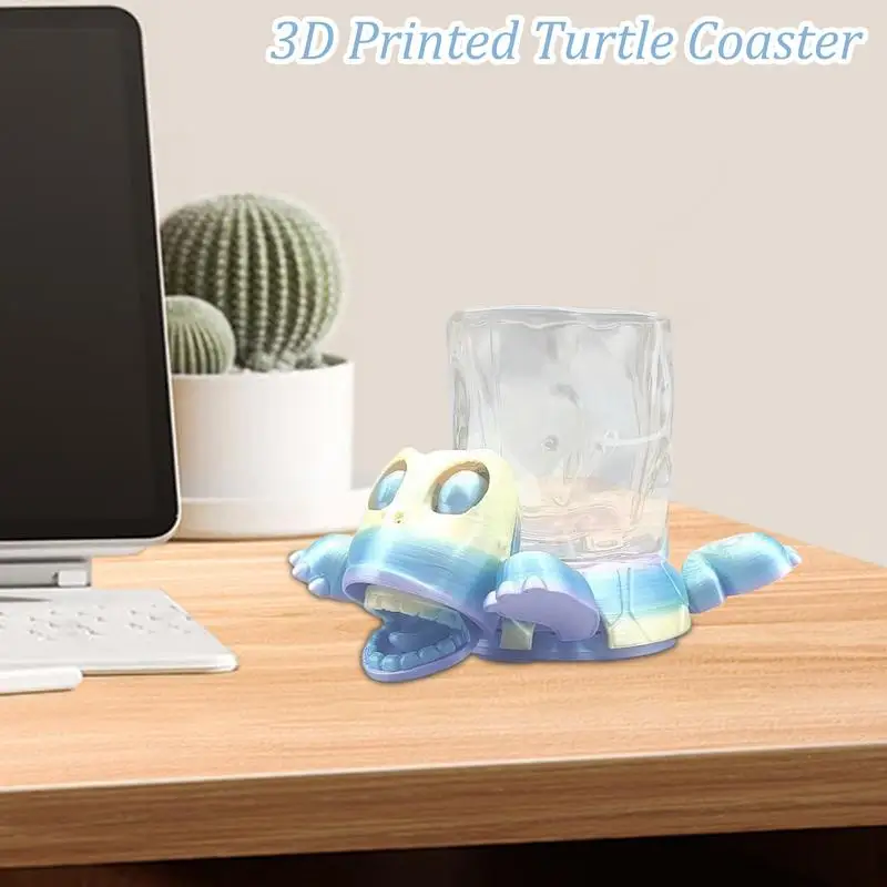 

3D Printing Turtle Coaster Office Desktop Decoration Figurines Creative Animals Cup Mat Insulation Pads Holder Ornament