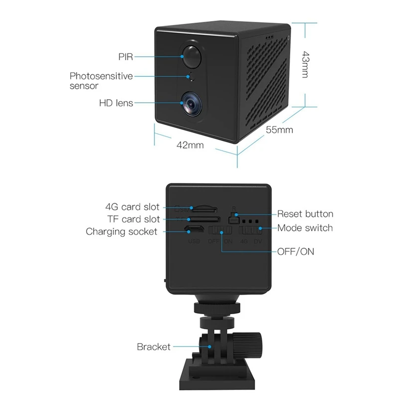 Imagem -02 - Mini Câmera Detecção Humana 3mp 4g Cartão Sim 3000mah Bateria Vigilância de Segurança Filmadora Video Recorder