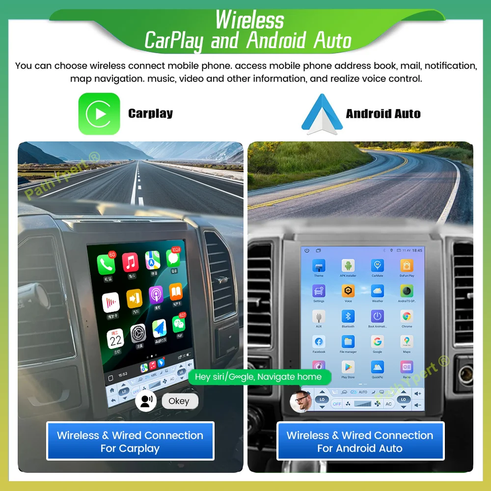 12.1'' Android 15 Wireless Carplay Auto For Ford F150 2016-2021 Car Radio Multimedia Player Tesla Screen DSP BT GPS Navigation