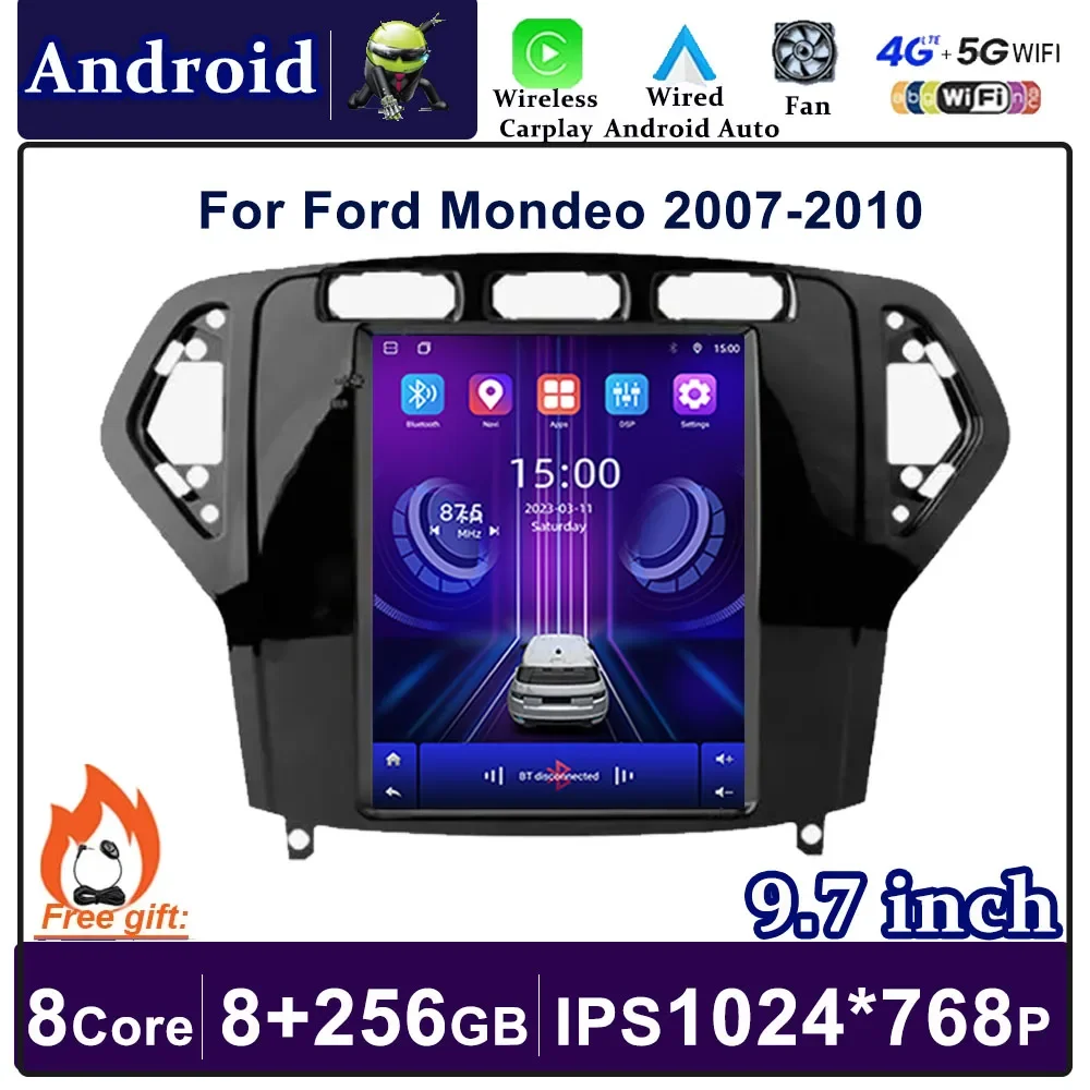 

9.7 ” Android 14 For Ford Mondeo 2007 - 2010 Car Radio Multimedia GPS Navigation Wireless Carplay Tooch Screen DSP Stereo WIFI