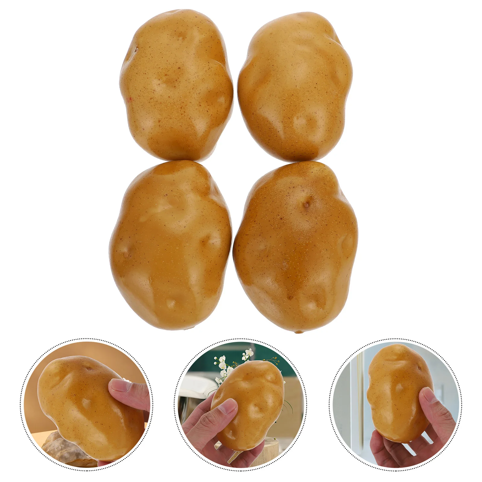 4 Pcs Simulation Vegetable Props Shop Decoration Desktop Decorative Potato Models Ornament Resin Multi-function Showcase