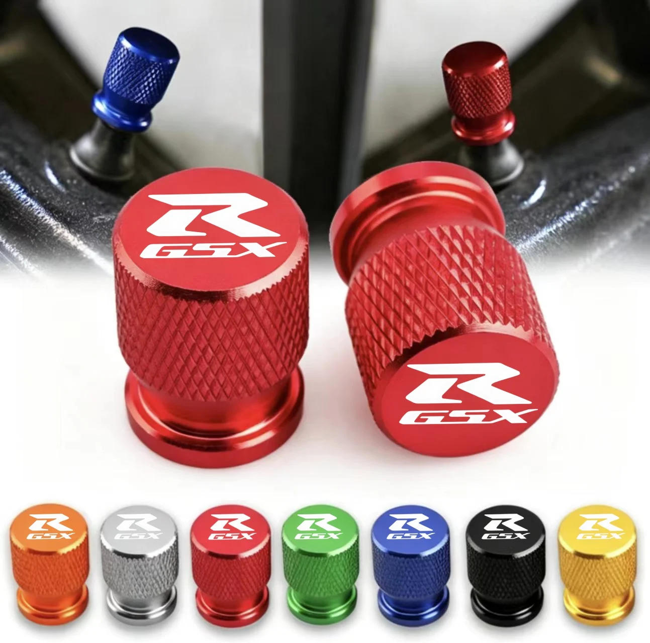 Latest Motorcycle Tire Valve Stem Cap SUZUKI GSX-R Series Compatible Black ABS Plastic Valve Cap for Bicycle And Motorcycle Tire