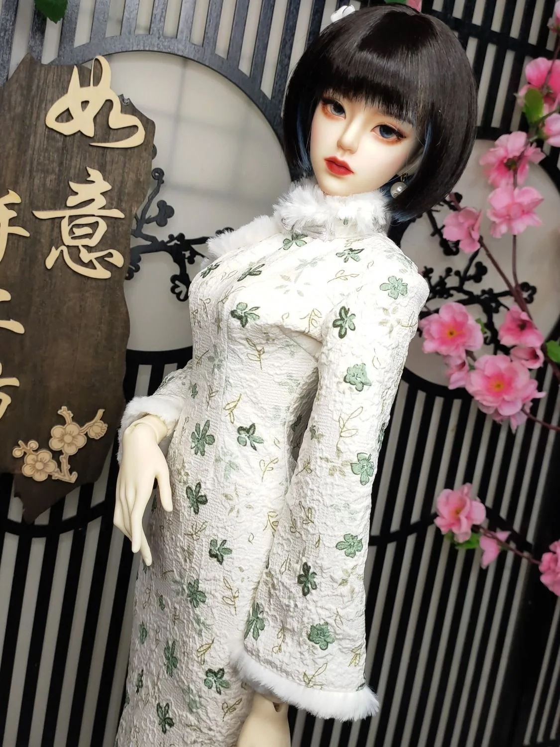 Moda Debisheng Yeluoli Cheongsam, 1/3 BJD AS60 Boneca Roupas Vestido 1 Peça
