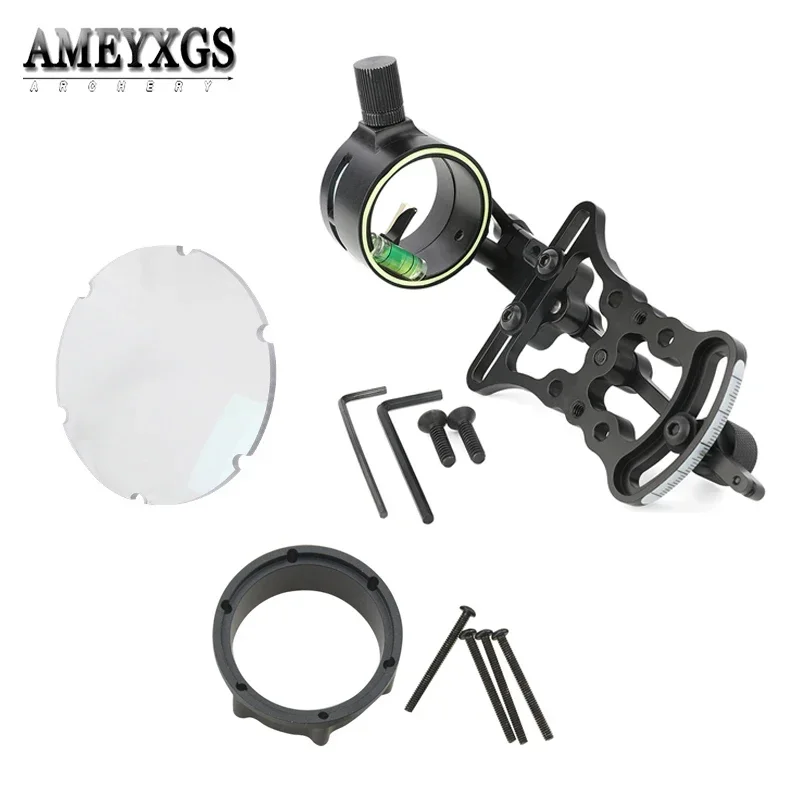 

Compound Bow Sight 4x/6x/8x Lens 1 Pin Sight 0.019" Optic Fiber for Outdoor Hunting Shooting Archery Sight Aim Accessories