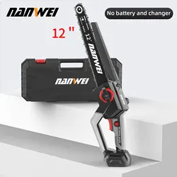 NANWEI Industrial Electric Chain Saw Hand Held Tool 12'' Powerful Motivation Outdoor logging Install Without Battery