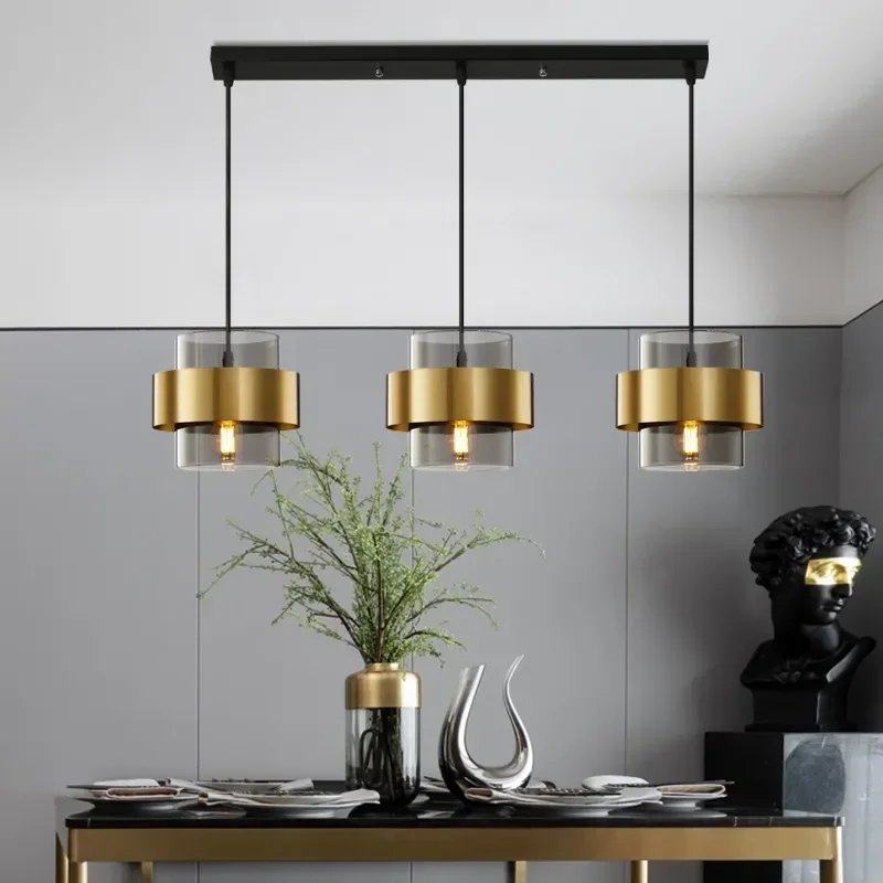 Postmodern Minimalist Creative Personality Led Pendant Lights Luxury Golden Aisle Restaurant Bedroom Bedside Small Chandelier