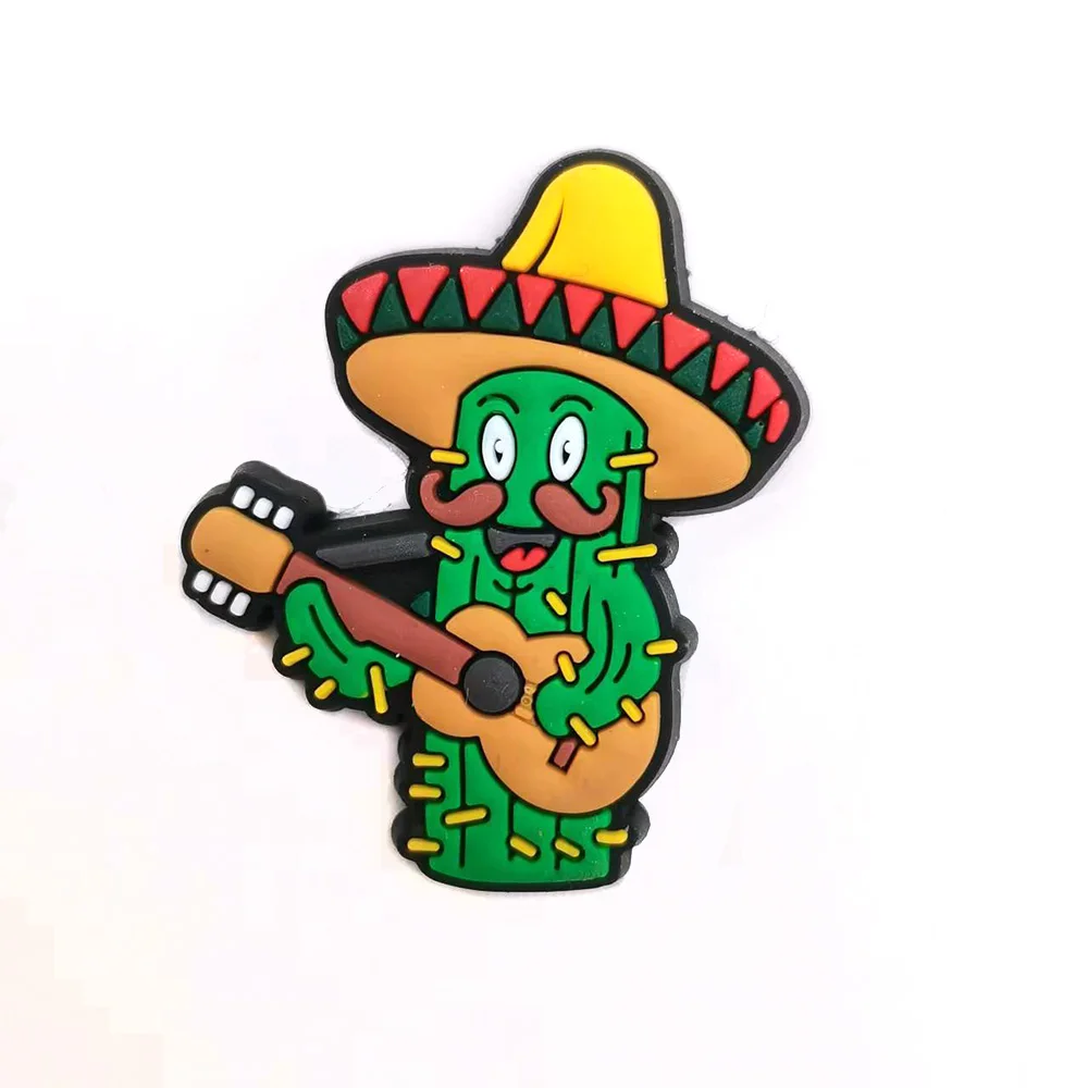 Mexican Food Cactus Shoe Charms for Clogs Sandals Decoration Shoe Accessories Charms for Friends Gifts