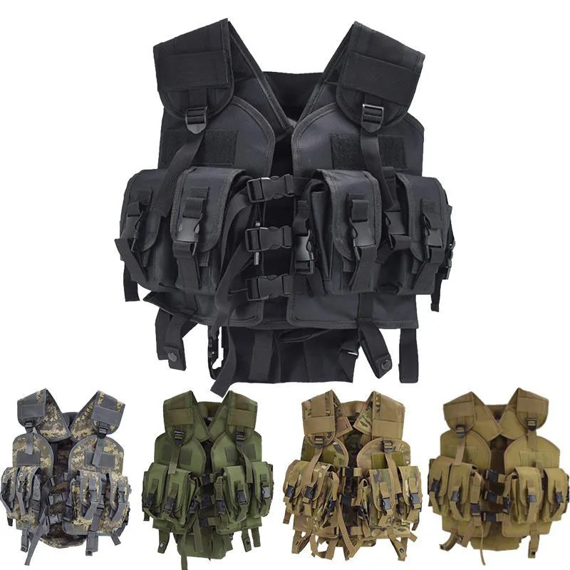 

Men's Outdoor Camouflage Tactical Vests Army Combat Body Armor Hunting War Game Airsoft Vest With Water Bag Military Equipment