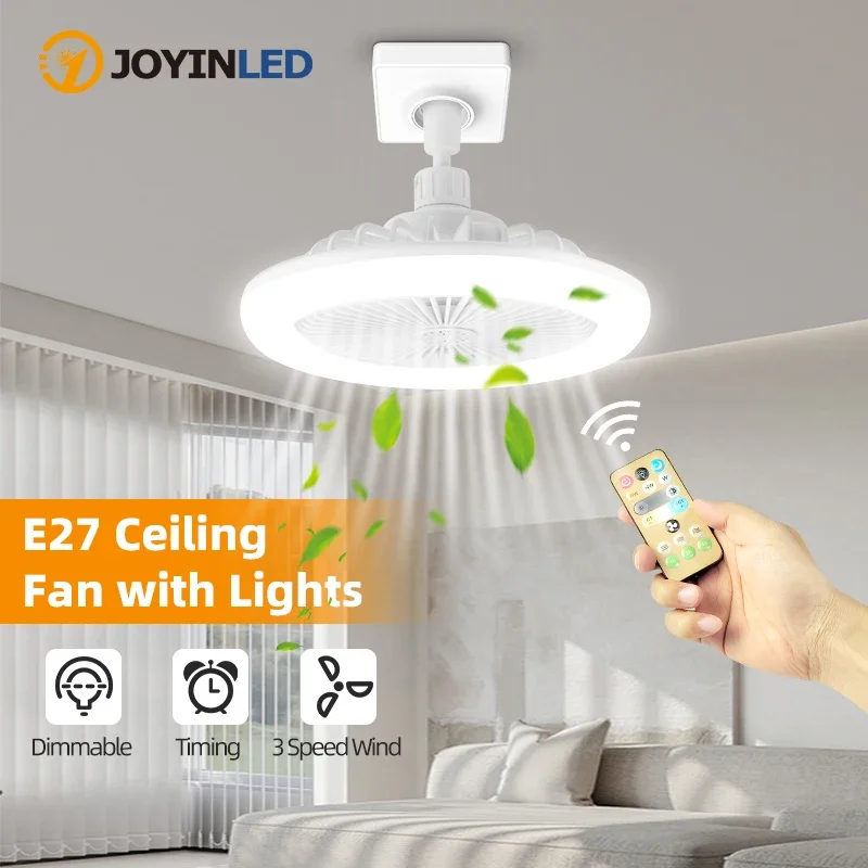 E27 Socket Fan Light & Bulb Fan with Remote, The Cutting-edge Solution for Bedroom, Garage, Living Room, Kitchen,Light Bulb Fan