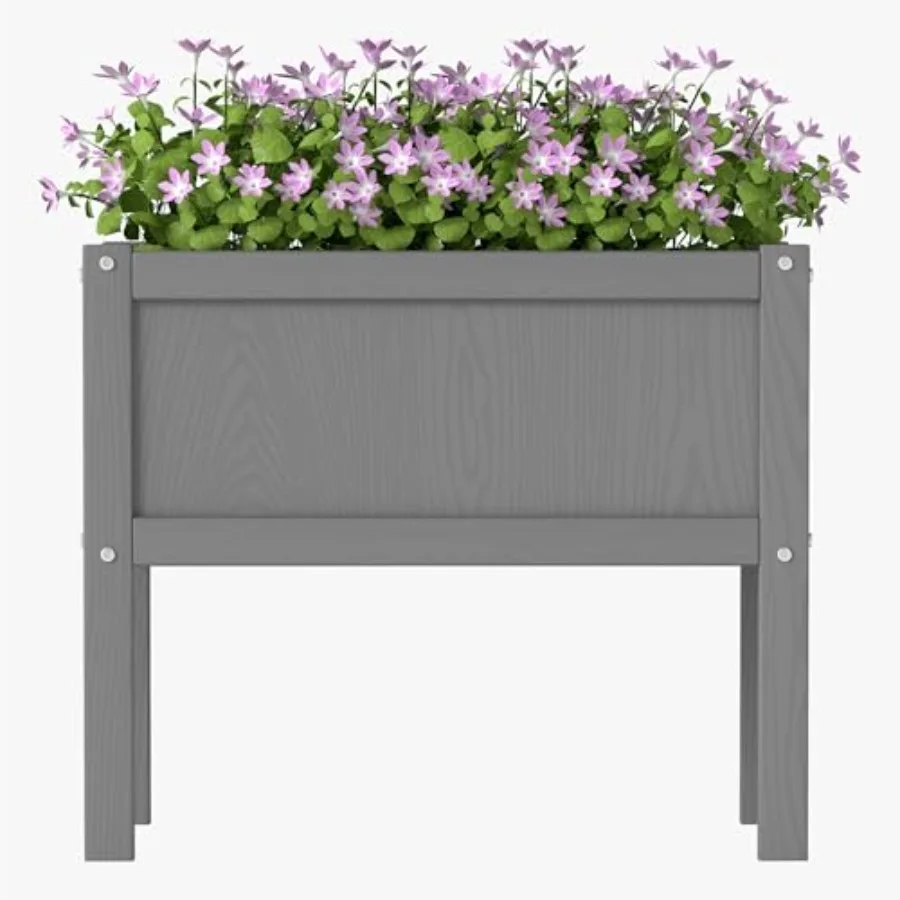 

Raised Garden Bed with Drainage Hole Waterproof HDPE Elevated Planter Box with Legs Stable and Durable to Plant Herb Vegetable