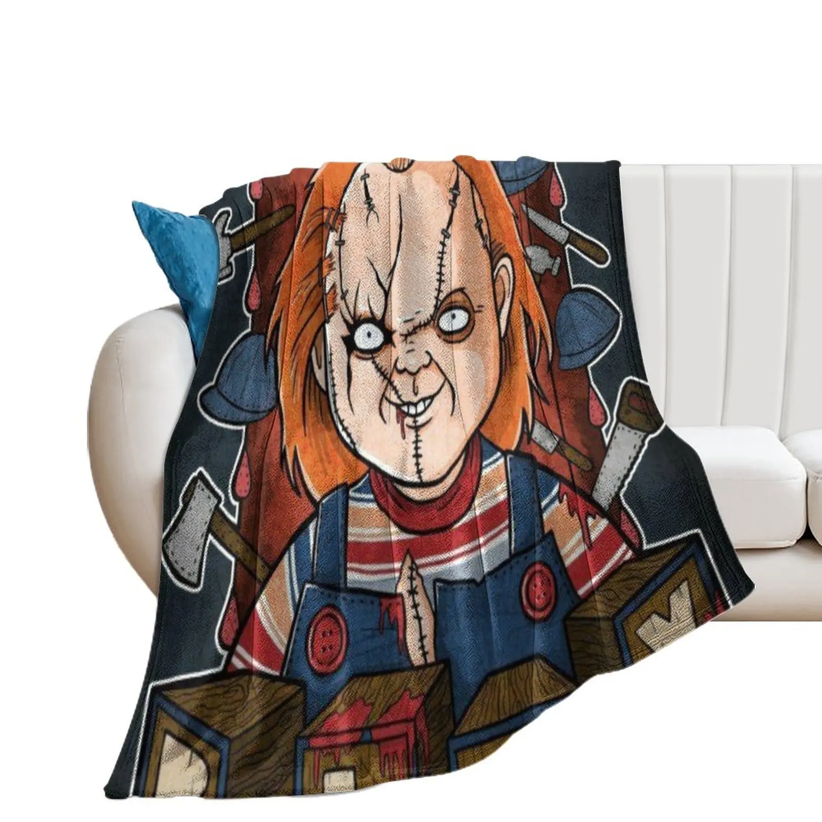 

Chucky Doll Throw Blanket Bed Luxury Large bed plaid Blankets