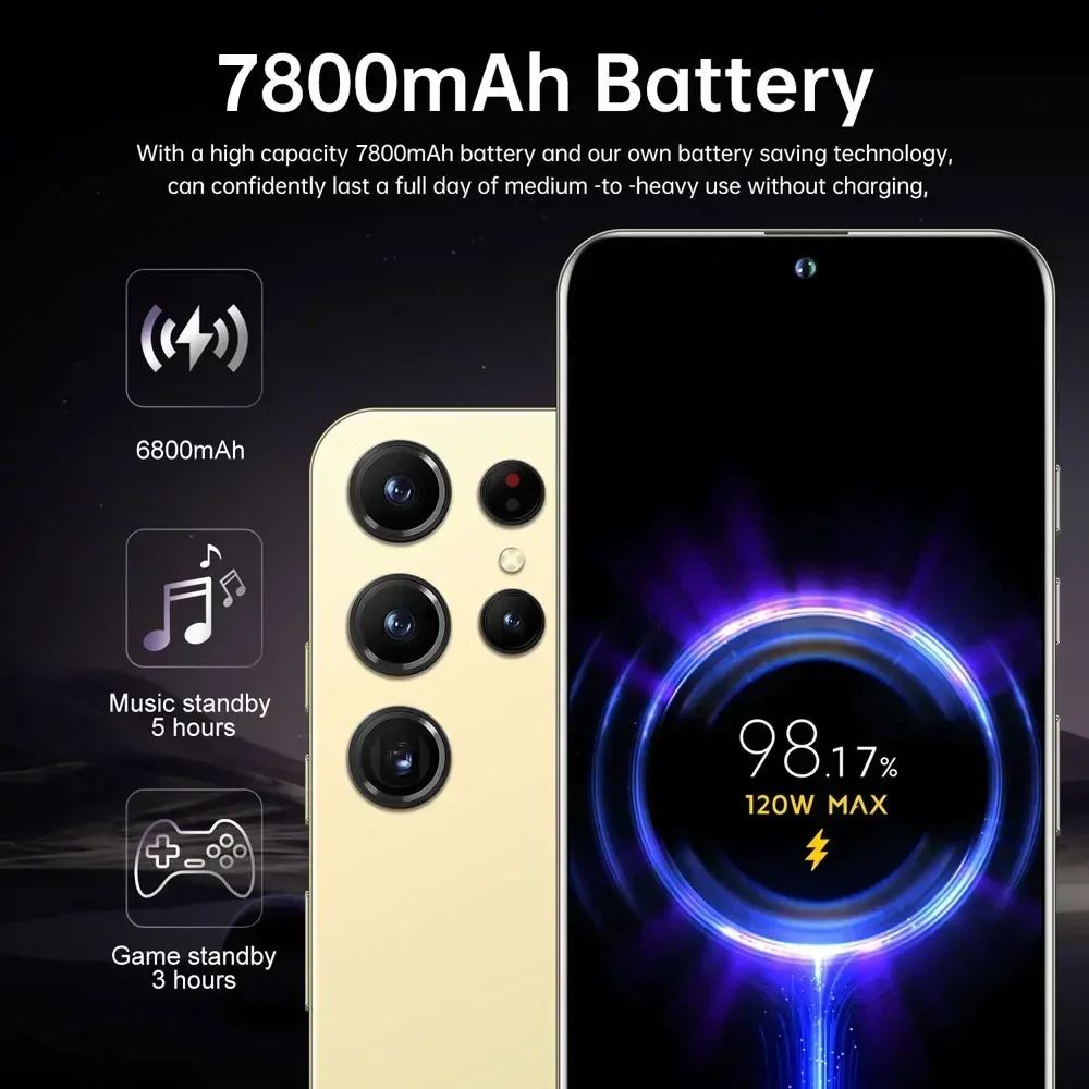 2024 nuevos teléfonos móviles S24 Ultra Smartphone 5G teléfono celular 7800mAh 7,3 pulgadas teléfono móvil desbloqueado teléfonos móviles Android Celulares