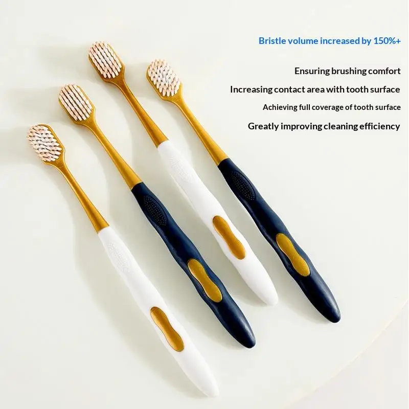 6Pcs Manual Soft Toothbrush Wide Head Gentle Oral Plaque Removal for Adult Daily Oral Care Use
